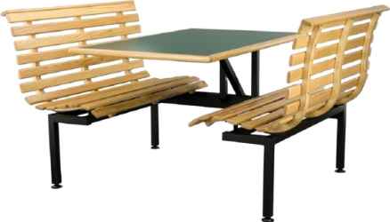 The RABUN Wood Slat Contour Booth - the natural finish Oak Slat bench seating provides durable and comfortable seating while providing an upgraded casual look! 